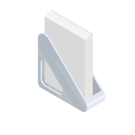 Books and Magazine Racks with blank paper. Desktop Accessoriesのイラスト素材