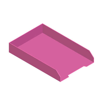 Empty Letter Trays Desktop Accessories. Office stationeryのイラスト素材