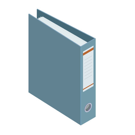 Blue gray Binder blank file folder. Office Folder Fileのイラスト素材