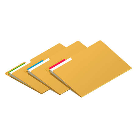 Folder with documents isometric illustration. Paper workのイラスト素材