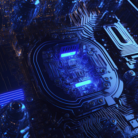 Abstract futuristic central computer Processors CPU concept. Motherboard digital chip. integrated communication processor. 3D illustration. AI renderの素材