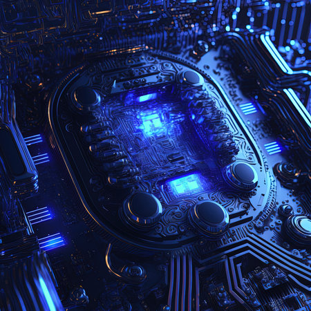 Abstract futuristic central computer Processors CPU concept. Motherboard digital chip. integrated communication processor. 3D illustration. AI renderの素材