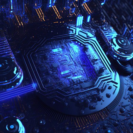 Abstract futuristic central computer Processors CPU concept. Motherboard digital chip. integrated communication processor. 3D illustration. AI renderの素材