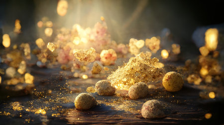 Luxury background with golden dustの素材