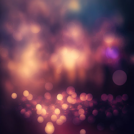 Romantic festive blurred background with bokeh lights effects. AI generatedの素材