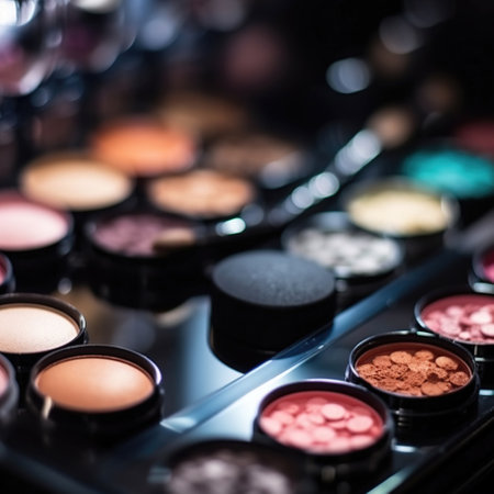 Professional makeup brushes and tools, make-up products set Generative aiの素材