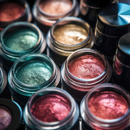 Professional makeup brushes and tools, make-up products set Generative aiの素材