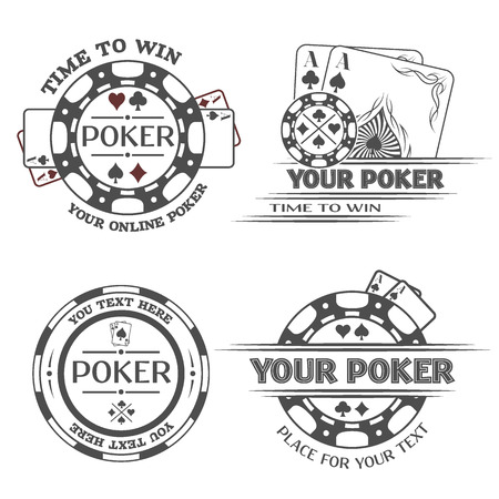 Set poker emblems or lable Vector illustration. Set poker emblems or lable Vector illustration.