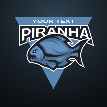 Piranha emblem, logo for a sports team. のイラスト素材