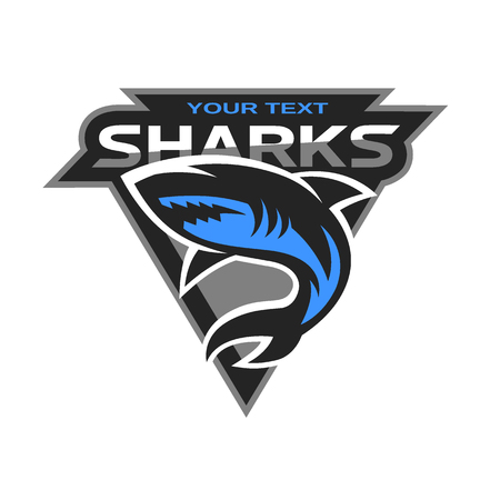 Sharks logo for a sport team. Vector illustration.のイラスト素材