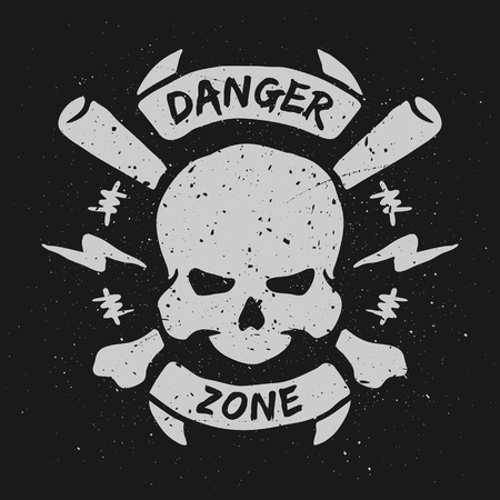Danger zone emblem in grunge style.のイラスト素材