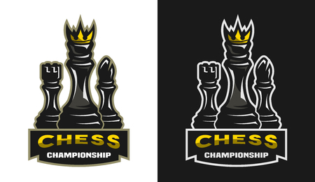 King bishop castle Chess game championship emblem logo.のイラスト素材