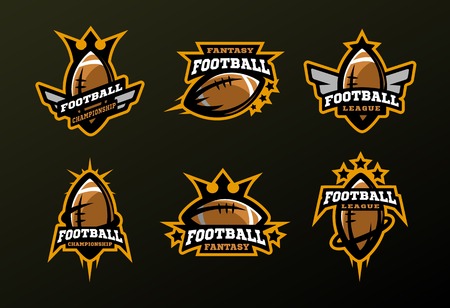 Set of sports logos, games in American football .のイラスト素材