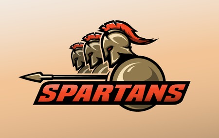 Spartan warriors. Logo, symbol.のイラスト素材