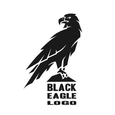 Monochrome eagle logo.のイラスト素材