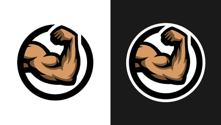 Biceps sign, two options.のイラスト素材