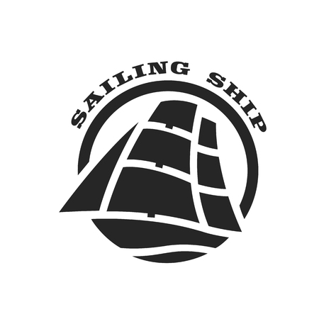 Sailing ship logo, symbol.のイラスト素材