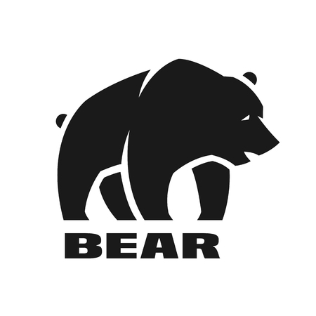 Bear, monochrome logo.のイラスト素材
