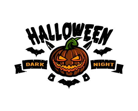 Halloween dark night emblem.のイラスト素材