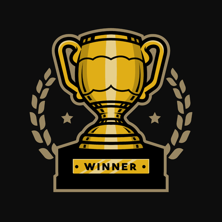 Gold Cup trophy. Emblem, logo.のイラスト素材
