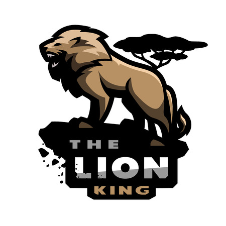 Lion king of beasts, logo, emblem.のイラスト素材