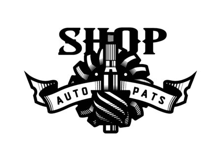 Auto parts store, car logo emblem. Vector illustration.のイラスト素材