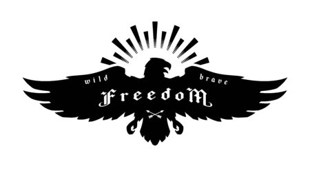 Eagle emblem, symbol of freedom. Vector illustration.のイラスト素材