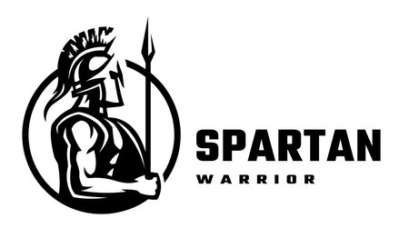 Warrior of Sparta, emblem logo. Vector illustration.のイラスト素材
