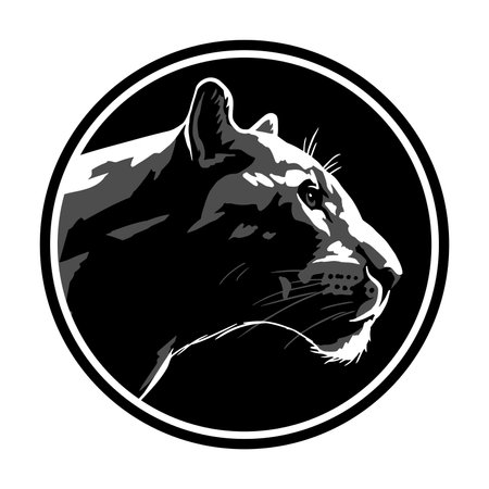 Black panther head, logo, emblem. Vector illustration.のイラスト素材