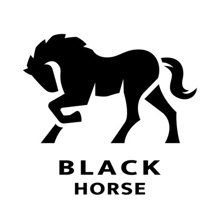 Black horse logo.のイラスト素材