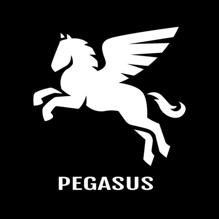 Flying Pegasus, logo.のイラスト素材