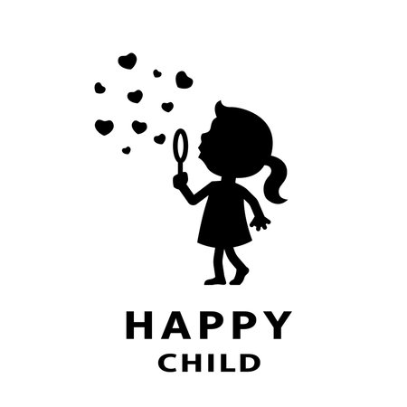 The child blows soap bubbles.のイラスト素材