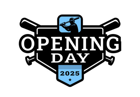 Opening day, baseball logo, emblem.のイラスト素材