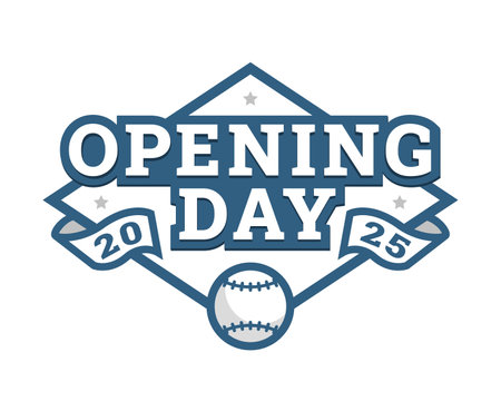 Opening day, baseball logo, emblem.のイラスト素材