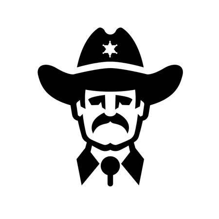 Sheriff in a hat, logo.のイラスト素材