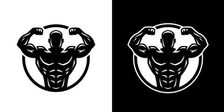 Bodybuilding, logo, two options.のイラスト素材