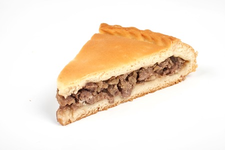 meat pie, isolated on white backgroundの写真素材