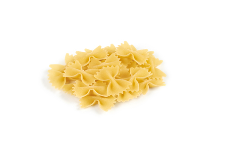 A Farfalle pasta isolated on white backgroundの写真素材