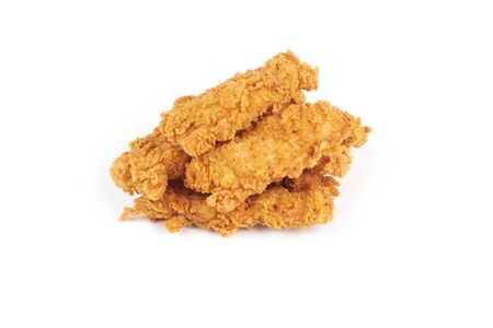 fried chicken stick isolated on white backgroundの写真素材