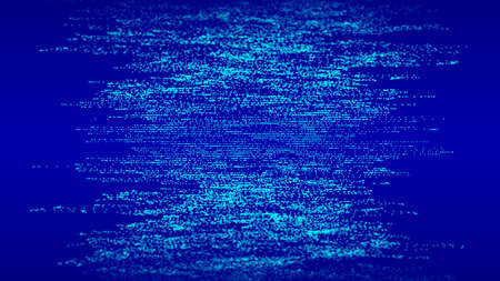 Futuristic blue dots background. Cyber background with particles different size. Technology particles illustration.のイラスト素材