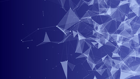 Abstract background with moving dots and lines. Network connection structure. Futuristic...