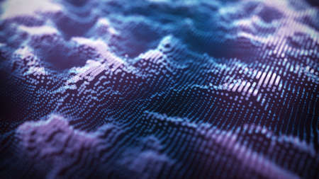 Futuristic illustration with explosion of data. Abstract background with glowing particles. Digital...