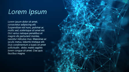 Abstract background with moving dots and lines. Network connection structure. Futuristic...