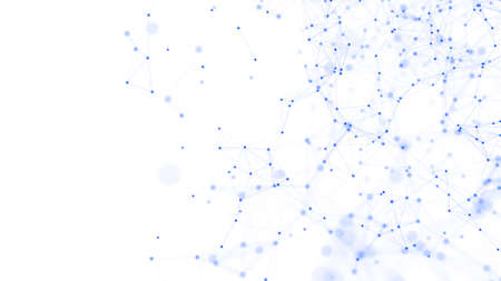 Abstract background with moving dots and lines. Network connection structure. Futuristic...