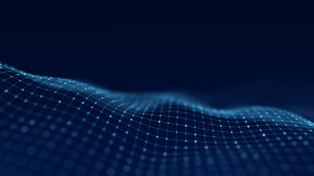 Cyber technology wave. Artificial intelligence concept. Big data visualization. 3d rendering.