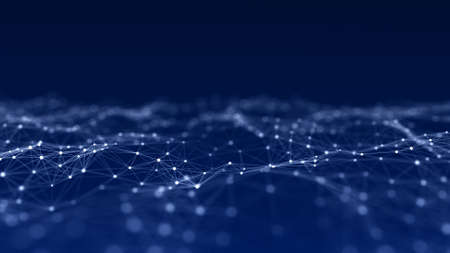 Cyber technology wave. Artificial intelligence concept. Big data visualization. 3d rendering.