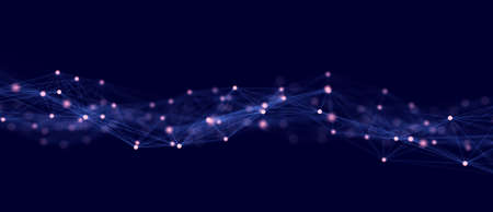 Artificial intelligence concept. Big data visualization. Cyber technology wave. 3d rendering.