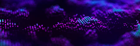 Digital moving wave. Futuristic illustration with explosion of data. Abstract background with...