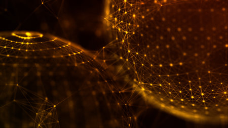 Fire molecule. Sphere consisting of points and lines. Modern wireframe elements. Technology sphere....