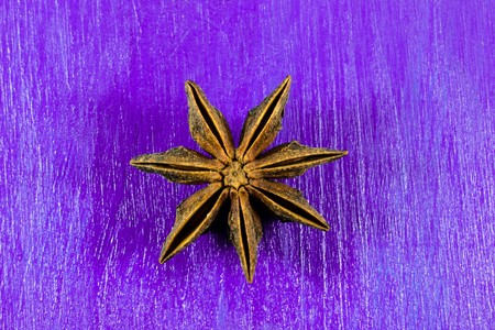 Star anise on wooden backgroundの写真素材